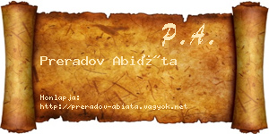 Preradov Abiáta névjegykártya